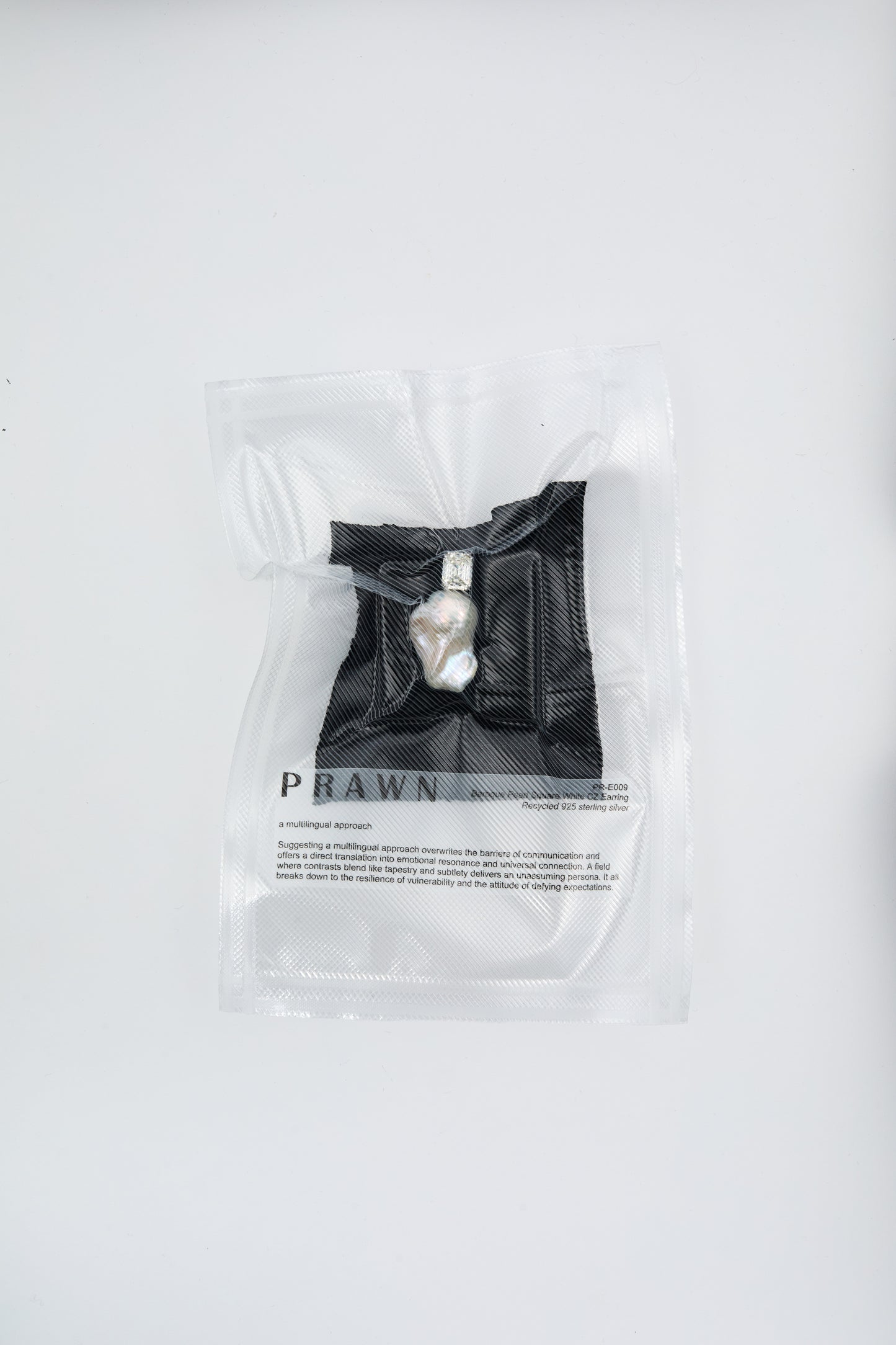 BAROQUE PEARL SQUARE WHITE ZIRCONIA EARRING